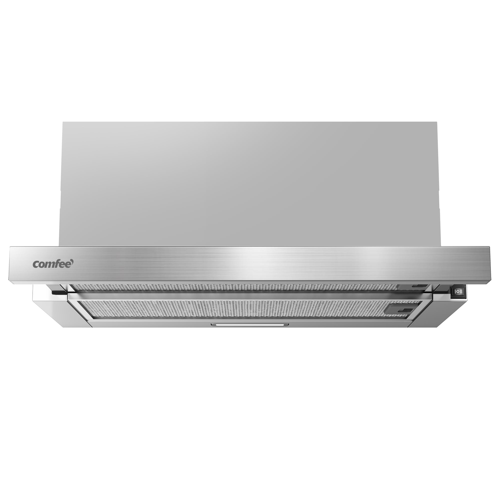 COMFEE ' CHL03M21S - Cappa aspirante 60 cm, flusso d'aria 400 m³/h, cappa aspirante da incasso, incasso piatto, colore: Argento