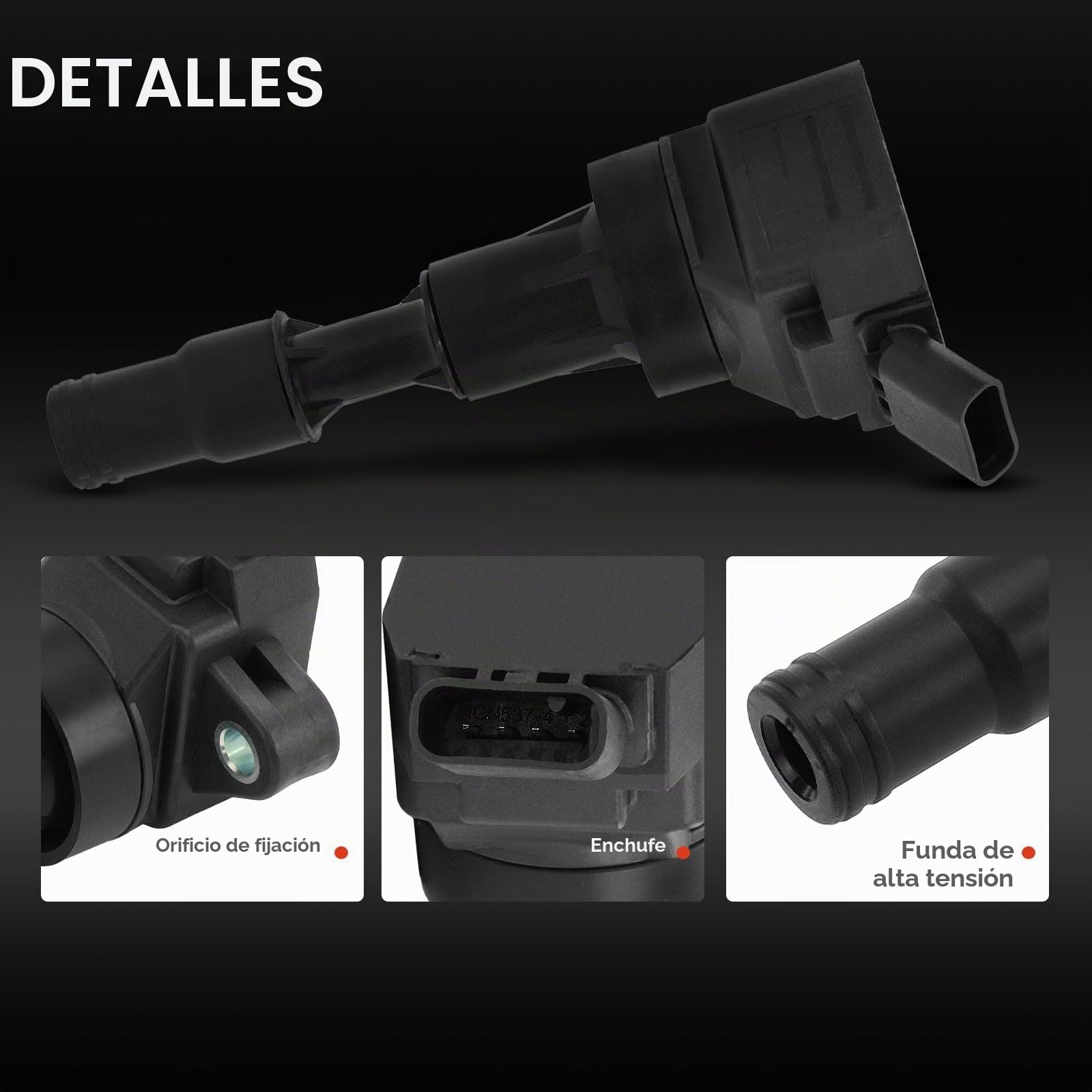 Frankberg Bobina de encendido 4-Polos Compatible con i10 BA IA 1.0L 2013-2019 i20 GB IB 1.0L 2016-2020 i30 PD PDE PDEN 1.0L 2016-2024 i30 Combi Van PDE 1.0L 2017-2024 Replace# 2730104110