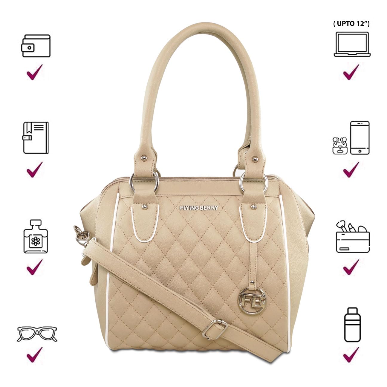 FLYING BERRY Women's Hand bag COMBO PACK (PREMIUM EDITION) … (Beige) 4