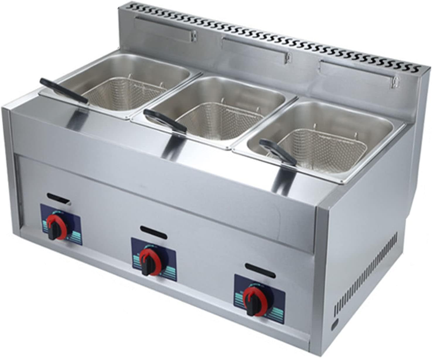 Countertop Gas Deep Fryer,18L Large Capacity Commercial Fryer Stainless Steel Gas