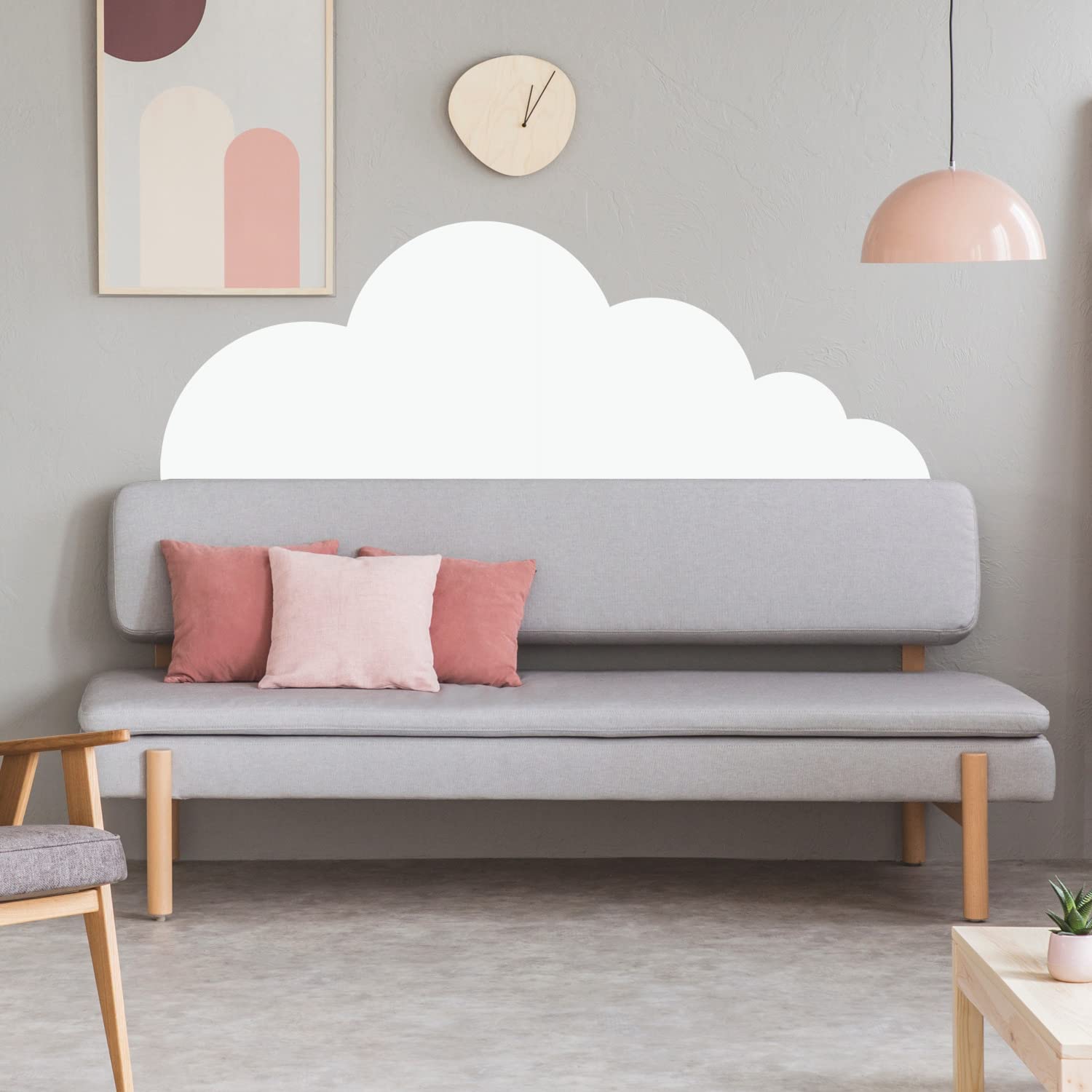 ROOMMATES White Cloud Giant XL Headboard Peel and Stick Wall Stickers, Vinyl, White, Double, Double XL