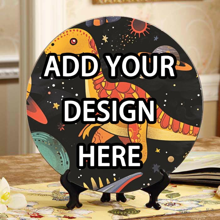 DNOVING Personalized Ceramic Decorative Plate Customizable Photo Text Logo Printed for Wall Hanging or Table Decor Perfect Memorial Gifts for Anniversary or Birthday CP-123561828