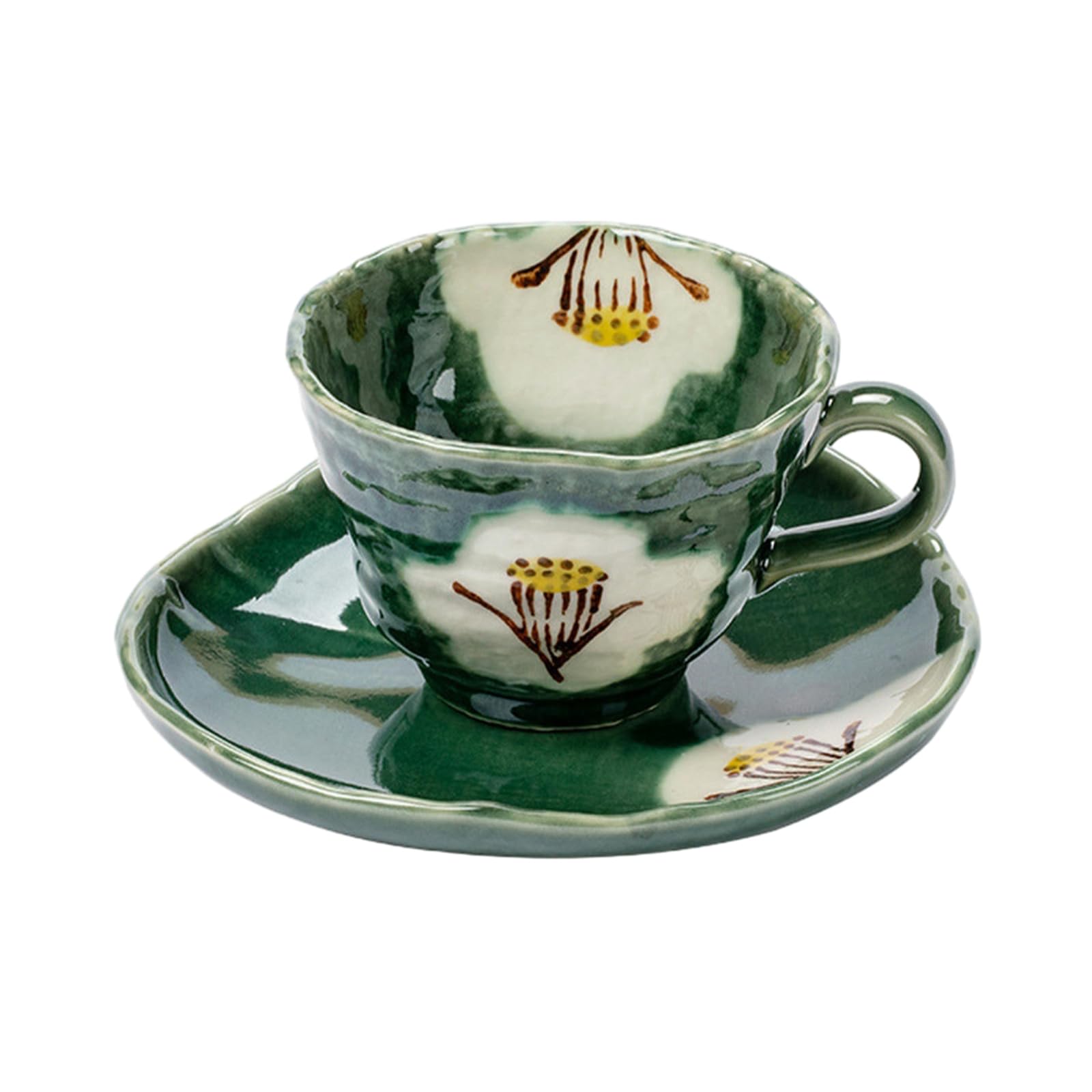 CAPIJIONG 240ml/8oz - Creative and Personalized Ceramic Coffee Cup, Japanese Home Vintage Afternoon Tea Cup - Wobe Chunju Cup