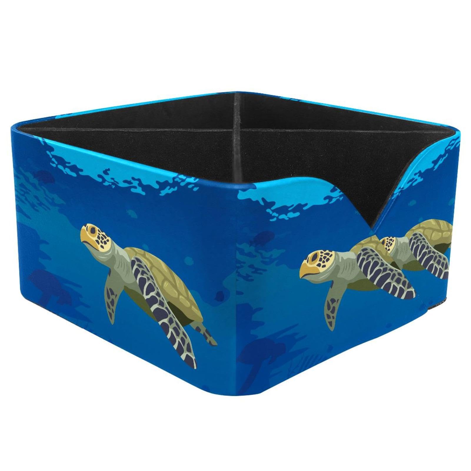 KengjuTesu Turtles at the Sea Desktop Organizer Pen Holder, Rectangular Pencil Cup for Office, Study and Makeup Stations