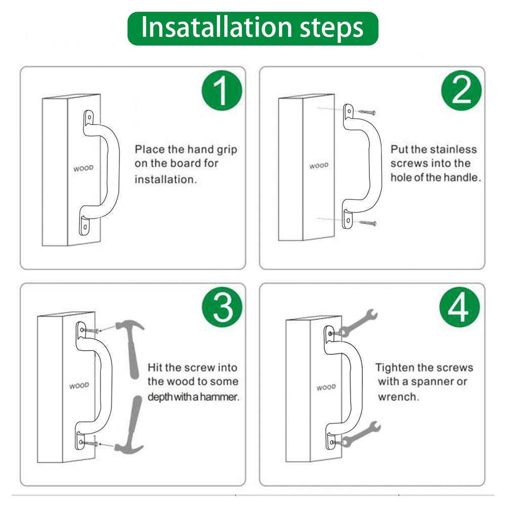 Buy Purife 10'' Metal Playground Safety Handles Green (Pair500LBS
