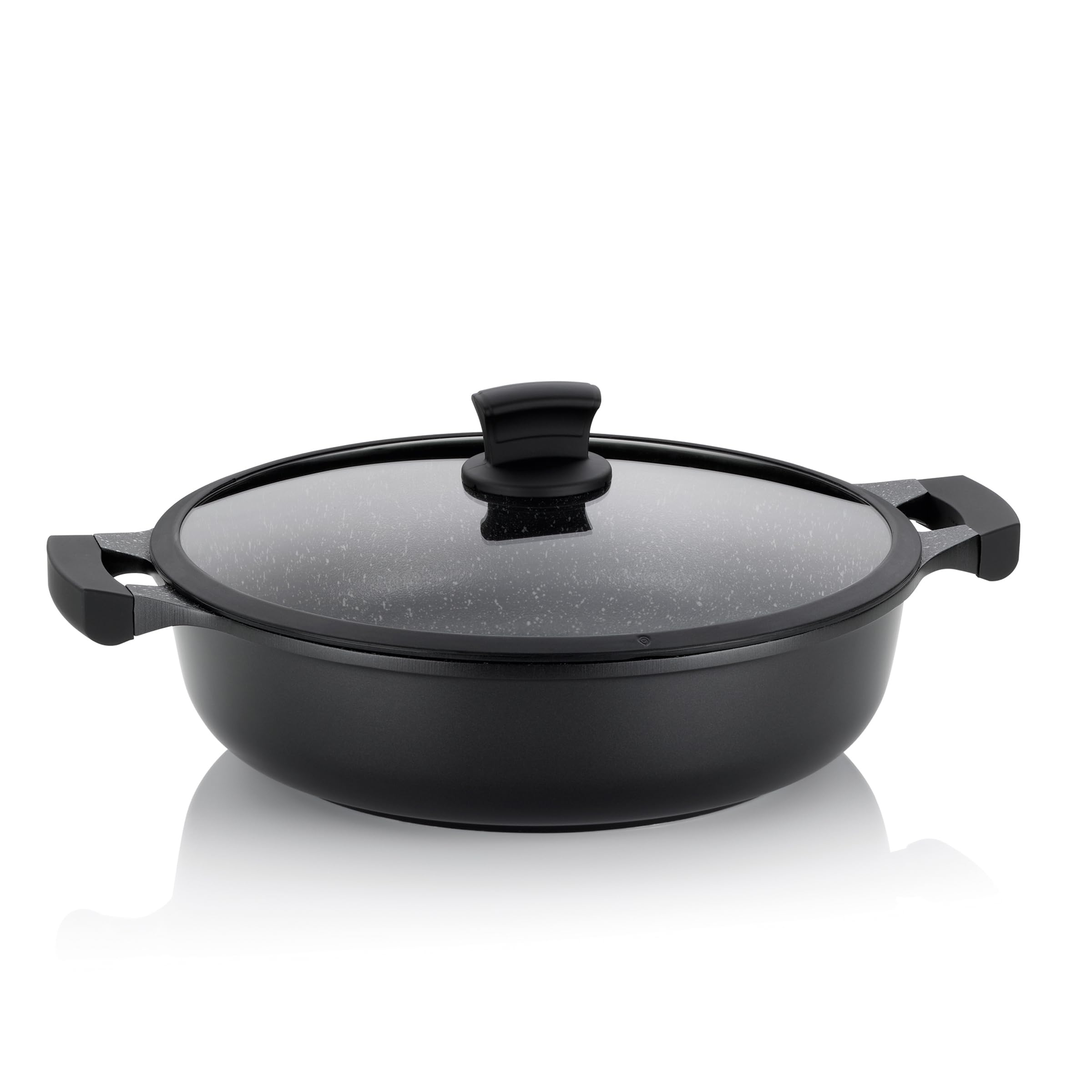 kela Padella da portata 32 cm STELLA NOVA, padella con coperchio con sistema di controllo dell'olio, casseruola a induzione 5 L, rivestimento in alluminio pressofuso, padella per paella con bordo alto