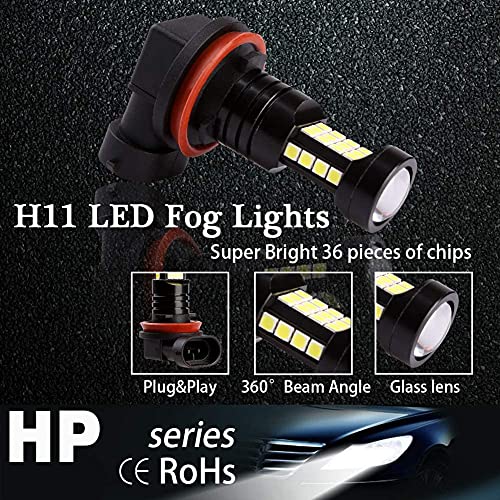 Morefulls H11 Led Fog Light Bulbs - H8 H9 Led Fog Bulb Compatible With H16 For Japanese Cars 36Leds 3000 Lumens 6000K White Lamp Super Bright Drl #TOP4