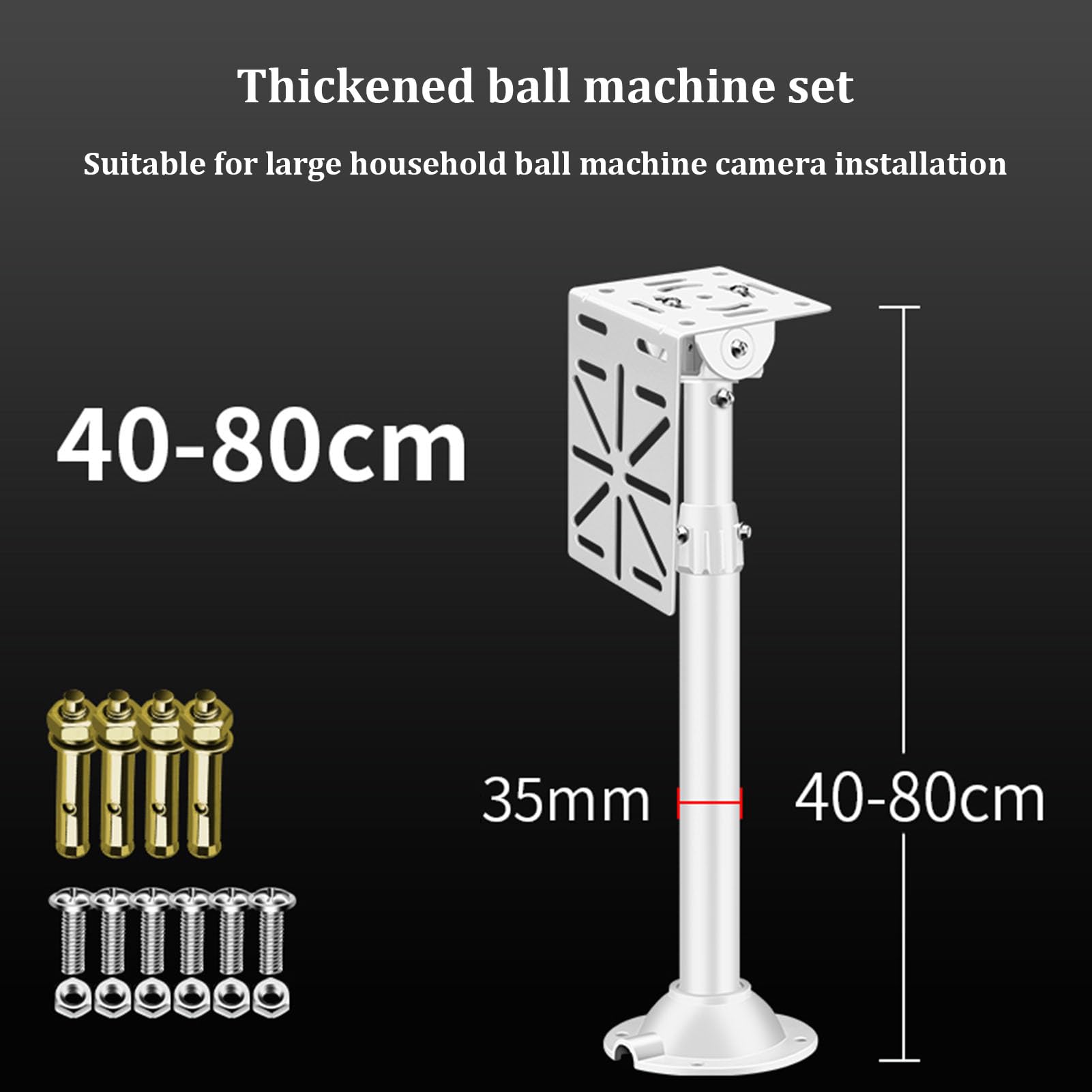 Support de caméra dôme rétractable en alliage d'aluminium, support universel réglable à 360° pour caméras de surveillance et support polyvalent