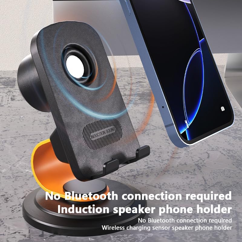 E I F E R Wireless Induction Speaker,Bluetooth Speaker with Phone Stand,360° Adjustable Holder for iPhone/Android/iPad,Gifts for Men Women - Image 3