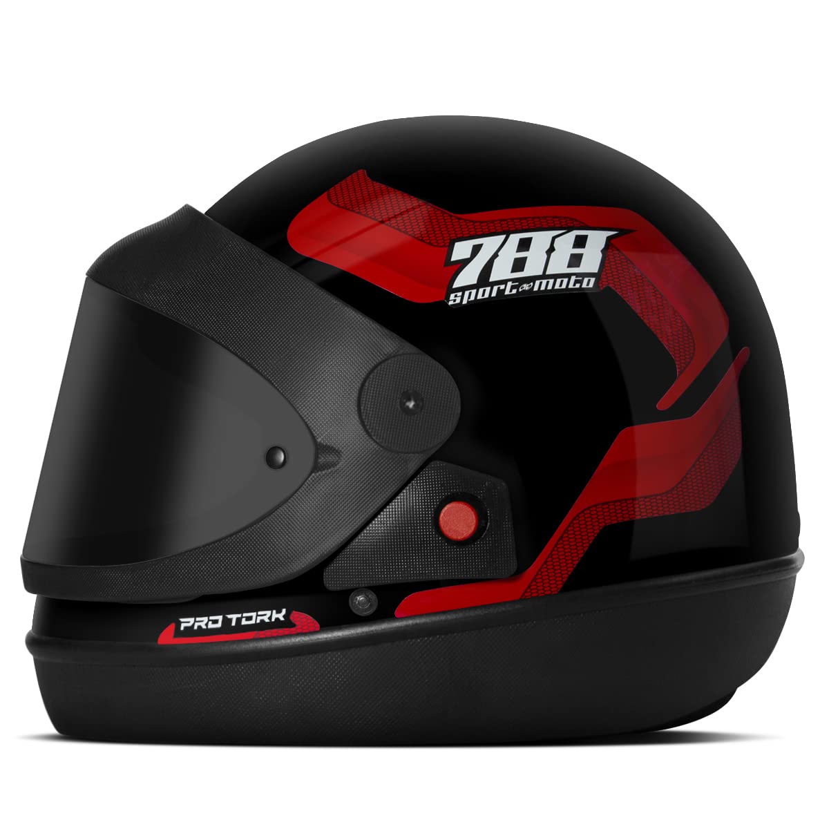 Capacete Fechado Automático Pro Tork Sport Moto 788 Viseira Fumê Vermelho 56
