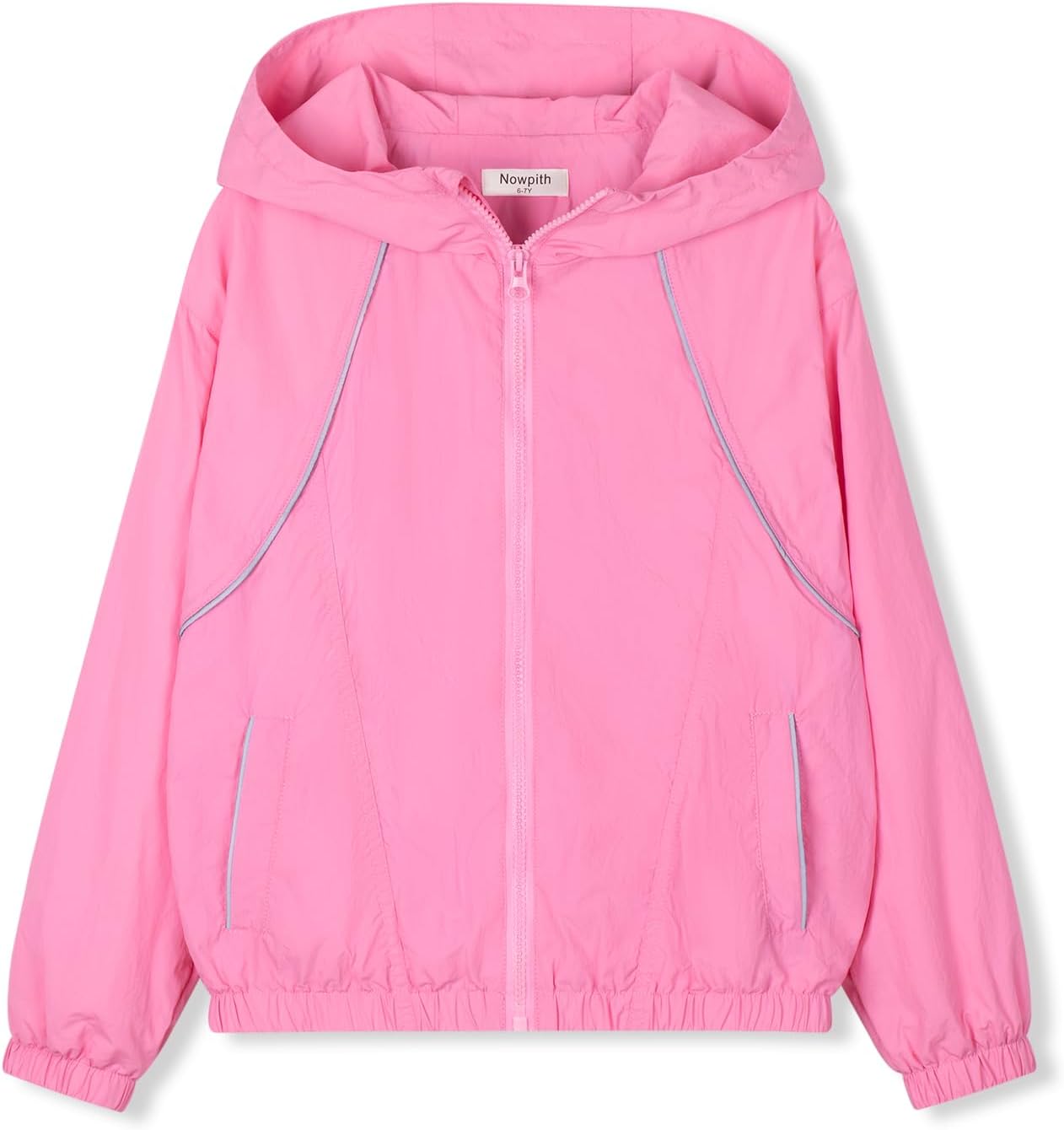 nowpith Girls Lightweight Hooded Jacket – Kids Waterproof Windproof Rain Jacket with Pocket