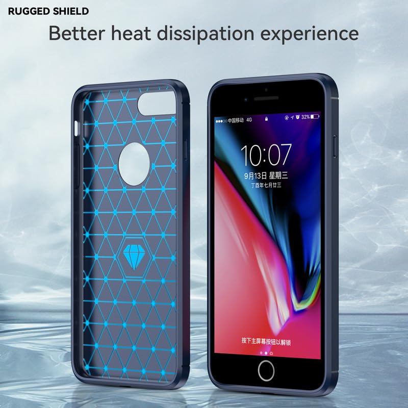 Image of Hybrid Carbon Fiber Back Case for iPhone 7 Plus / 8 Plus (Blue)