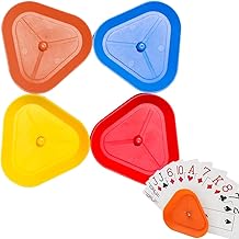 SULIUDAJI 4 Pièces Support Carte À Jouer Porte Cartes Pour Enfants Et Personnes Âgées Rouge Orange Bleu Jaune