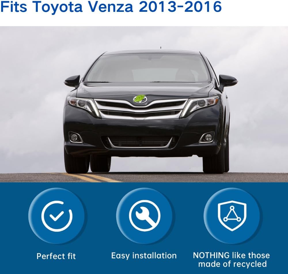 Front Bumper Lower Grille Trim Molding, Chrome Finish And Black Trim Grill, Compatible with Toyota Venza 2013 2014 2015 2016,Direct Fit Replacement