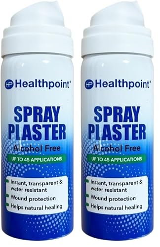 Image of Healthpoint Spray Plaster, Invisible Wound Dressing, Protection for Small Cuts and Abrasions, Water Resistant, Supports Natural Healing, Quick Drying, Flexible, Breathable, 40ml Up to 45 Applications