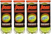 PENN Championship Regular-Duty Tennis Balls - 4 Can Bundle (12 Balls) | ITF/USTA Approved