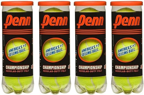 PENN Championship pelotas de tenis de servicio regular 4 latas bundle12