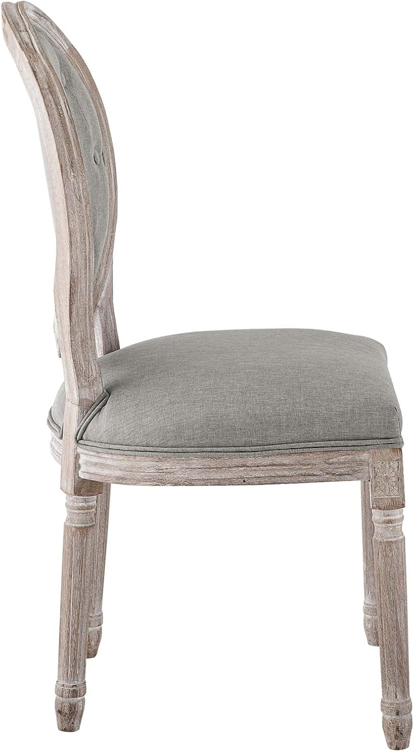 Arise Vintage French Upholstered Gray Wood Side Chair