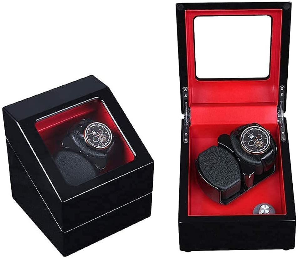 OUZVI Automatic Watch Winder Box Double Watch Winder Ladies Watch Winder Travel Watch Winder, Leather Storage Display BoxHoliday Gift (Red)