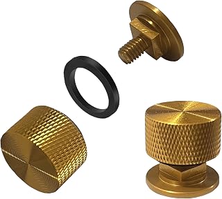 Welding Hood Helmet Fasteners for 100 Series Flip Hood & Fibre Metal Headgear – 1 Pair Water Ripple Pattern Screws, Replaces Plastic Parts, Aluminum, Gold