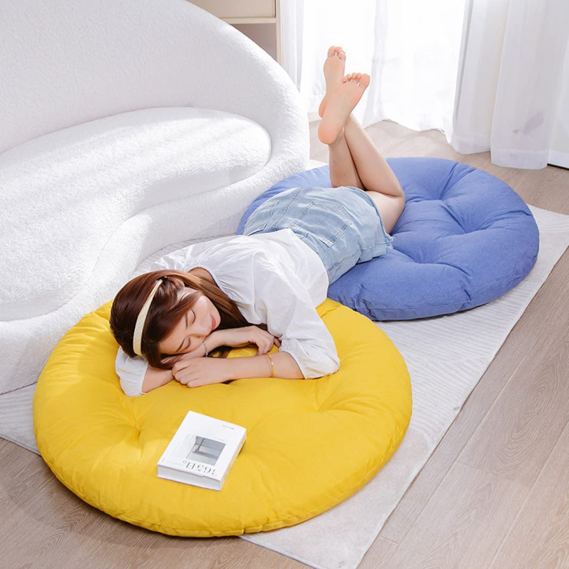 Amazon.co.jp: [ムリョ] クッション 円形 座布団クッション 丸型 椅子