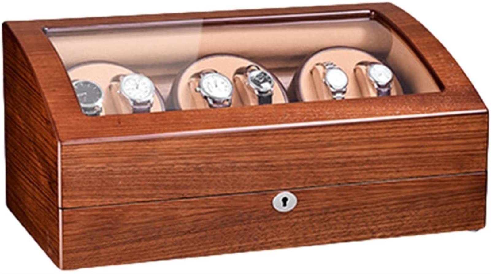 Uhrenbeweger für 6+7 Uhren, Uhrenbox für Automatikuhren mit leisem Motor, große Kapazität, Klavierlack-Finish, passend für Damen- und Herrenuhren, Zubehör