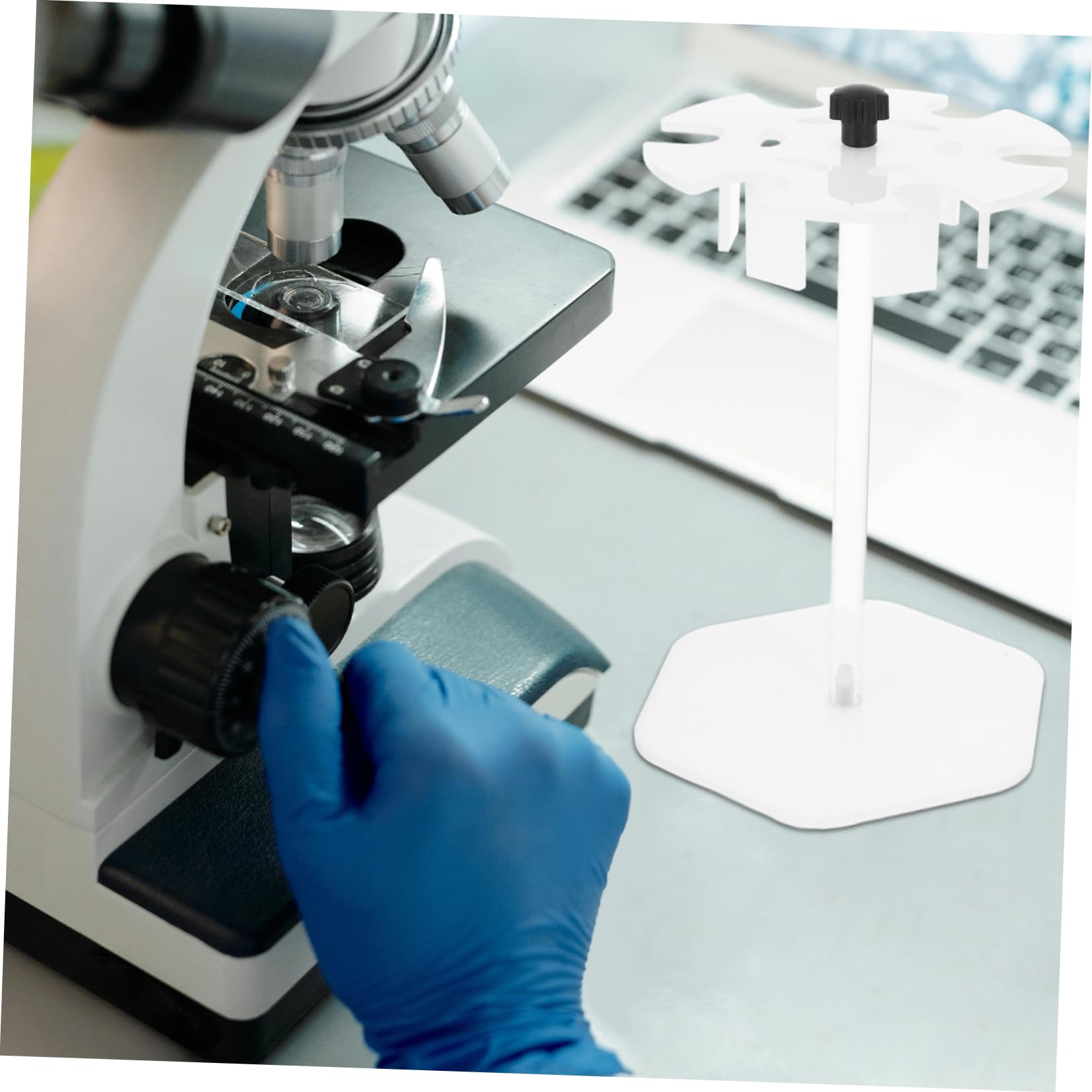 Ciieeo Supporto Per Pipette Da Laboratorio in Acrilico Postazione Di Lavoro Portatile Robusto Porta Pipette Base Rotonda e Fessure Per Ampia Capacità Di Stoccaggio