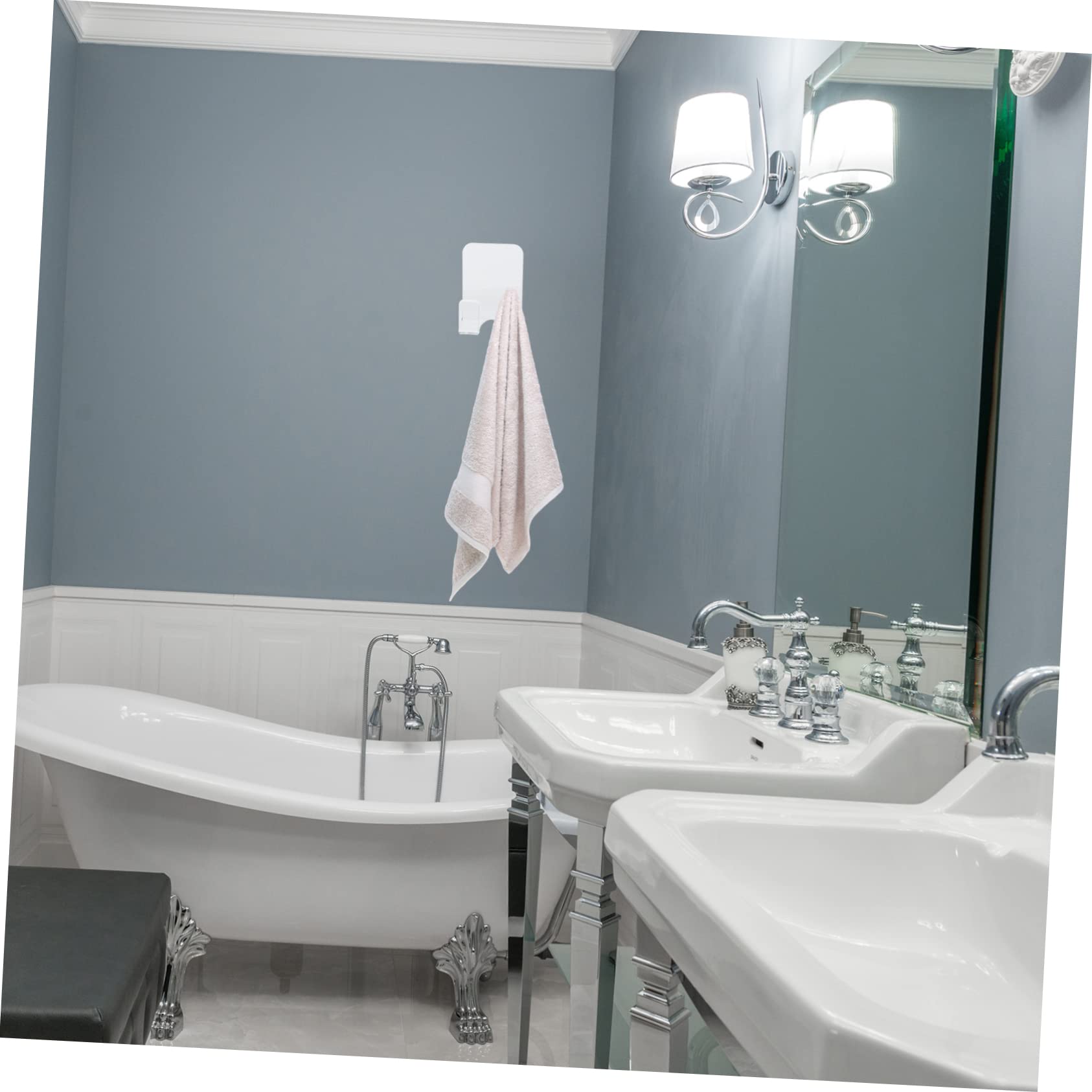 Housoutil 16pezzi Gancio Adesivo Multifunzionale Per Bagno e Cucina Da Ottimizza Lo Spazio Verticale Per Asciugamani e Accessori Design Elegante e Resistente