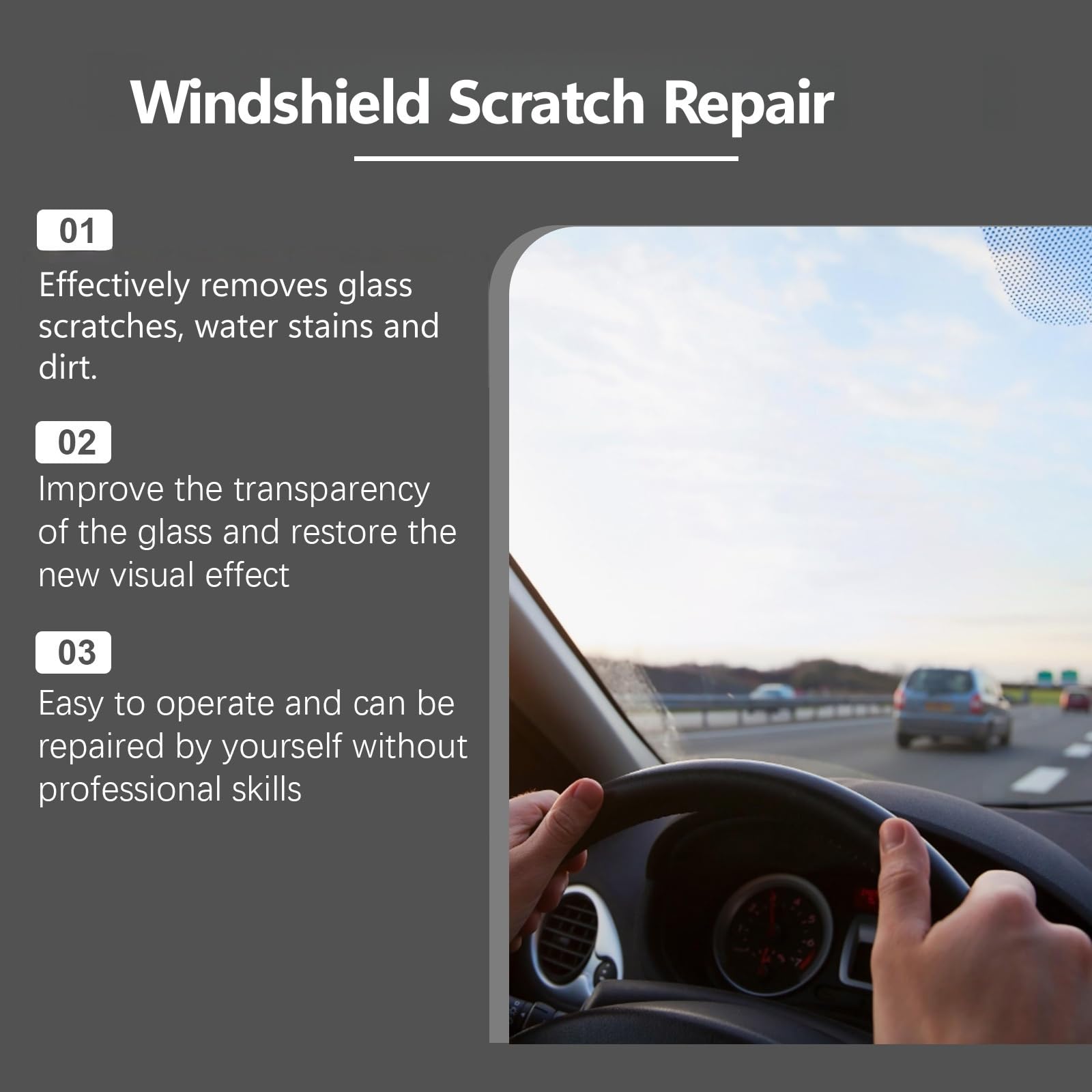 Glass Scratch Remover Kit,Window Scratch Repair with Sponge,Auto Glass Polishing Liquid,Gla/ss Repair Solution,Removes Scratches from Car Windshield & Home Gla/ss,Car Window Screen Cleaner Kit,120ml - 3