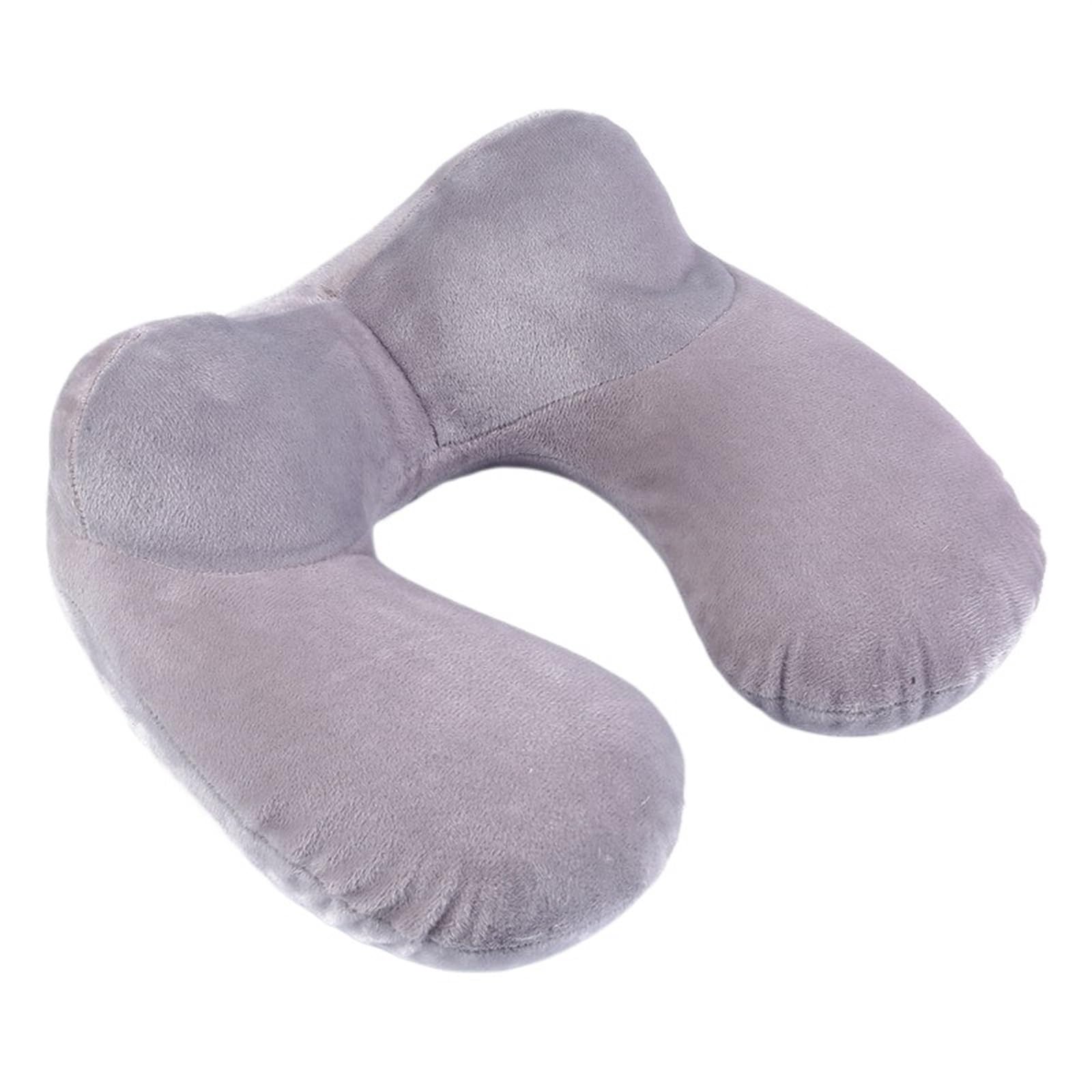 YShiuoL Neck Pillow U-Shape Travel Pillow for Airplane Inflatable Neck Accessories Comfortable Pillows for Sleep Home Textile(Grey)
