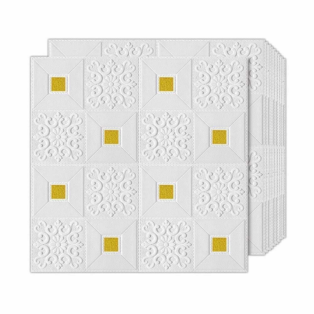 VVORAA Decorative White Golden Paper Napkins for Dining, Floral Design Tissue Napkins, Self-Adhesive Waterproof PE Foam 3D Wall Panels, Disposable Party Napkins for Wedding, Festival,Home & Restaurant-image-4