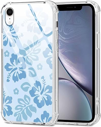 Miniatura 2 de Paquete de 2 bonitas fundas transparentes para iPhone XR de 6.1 pulgadas, diseño de flores preppy, protectoras, suaves, delgadas, a prueba