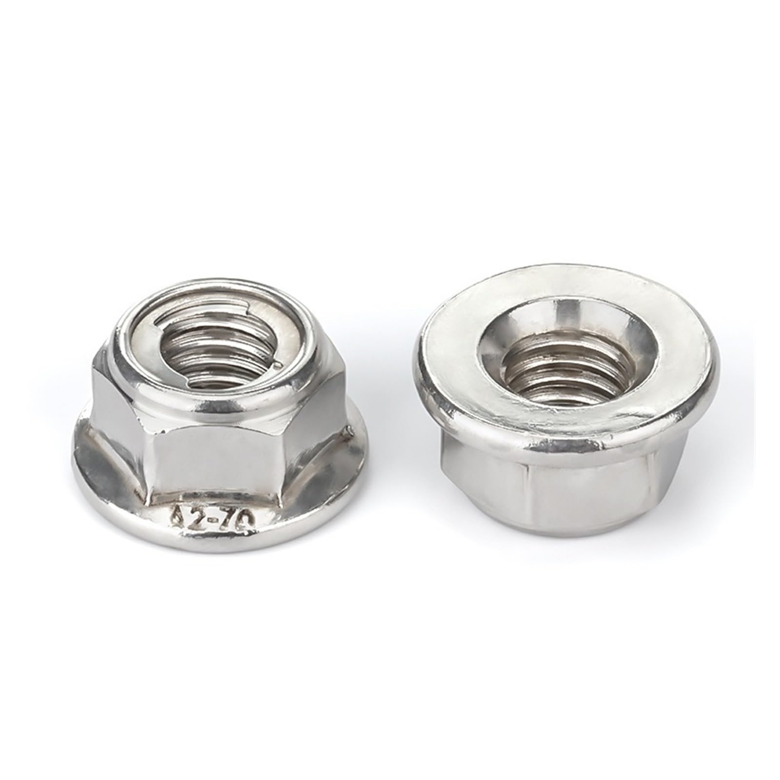 Dadi esagonali a Flangia dentellati, Dadi flangiati esagonali seghettati Chiusura in Nylon in Acciaio Inossidabile e Chiusura in Metallo M4-M12(Metal Lock,M4(10pcs))