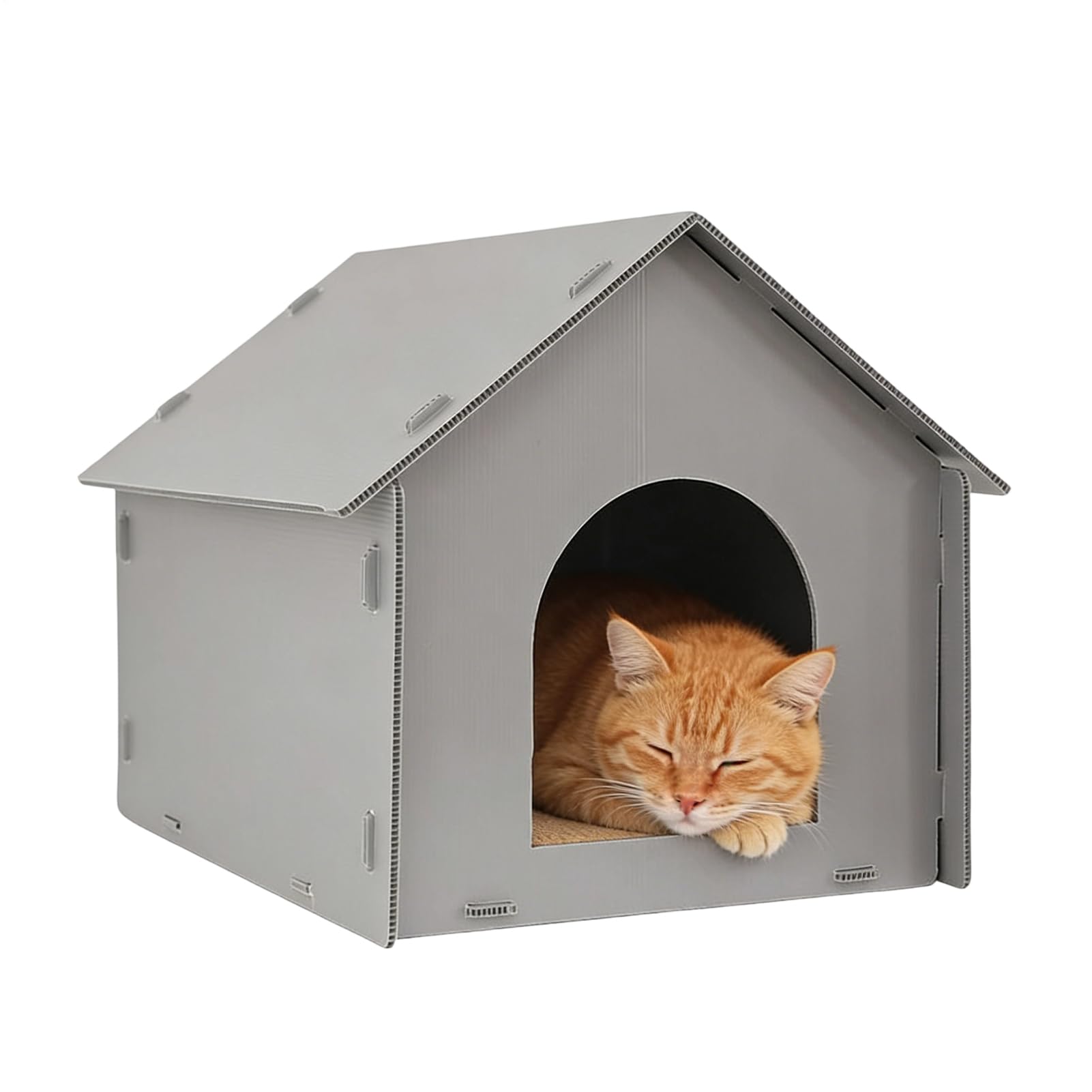 Generico Cuccia per Gatti Tenda Impermeabile Chiusa con Tappetino | Rifugio per Gatti da Esterno Resistente alle Intemperie per Cuccioli Inverno Sonno in Casa Giardino Terrazzo Cortile