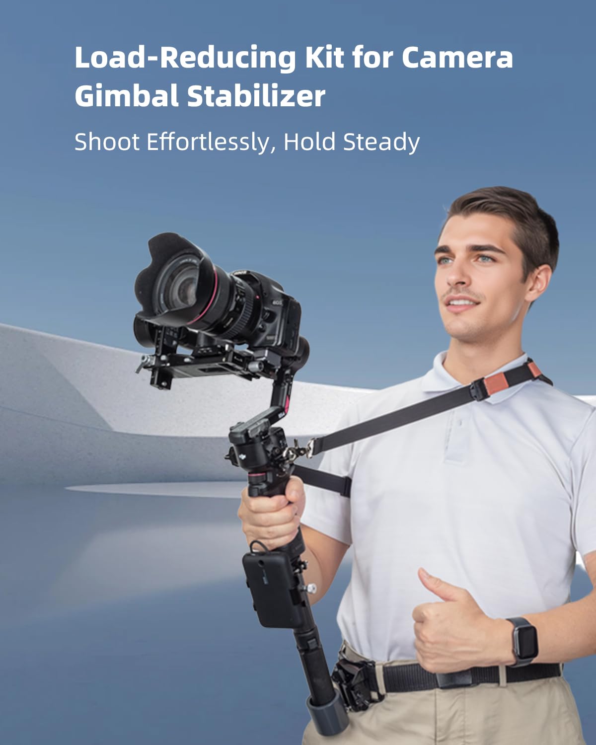 Ręczny gimbal stabilizator zestaw redukcji wagi z regulowanym paskiem na ramię pasem do łóżeczka gimbalowego wspornika drążka przedłużającego Uchwyt gimbal łatwiej i dłużej