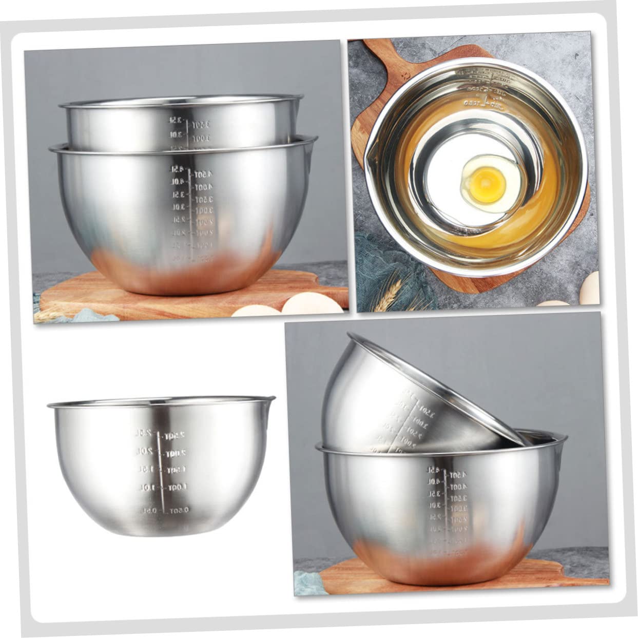 Didiseaon Ciotola per Mescolare e Grande Capacità da 1,2L in Acciaio Inossidabile Design Semplice per Cucina e Preparazioni di Impasti