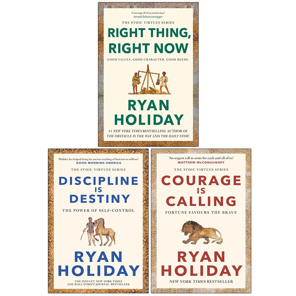 Ryan Holiday Collection 3 Books Set (Right Thing Right Now, Discipline