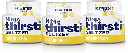 Ninja Thirsti Gotas de agua saborizadas, SELTZER limón, agua con gas crujiente y refrescante, cero calorías, cero azúcar, cero edulcorantes, hace 20