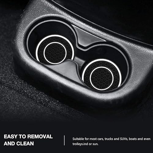 Miniatura 60 de Auprite Portavasos para automóvil, paquete de 2 posavasos universales antideslizantes para automóvil, accesorios para el interior del automóvil