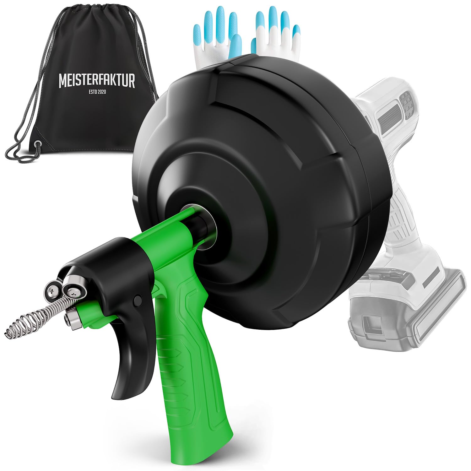 Meisterfaktur Sonda Sturatubi per Pulizia [7,5M] Funzione Automatica Molla Stura