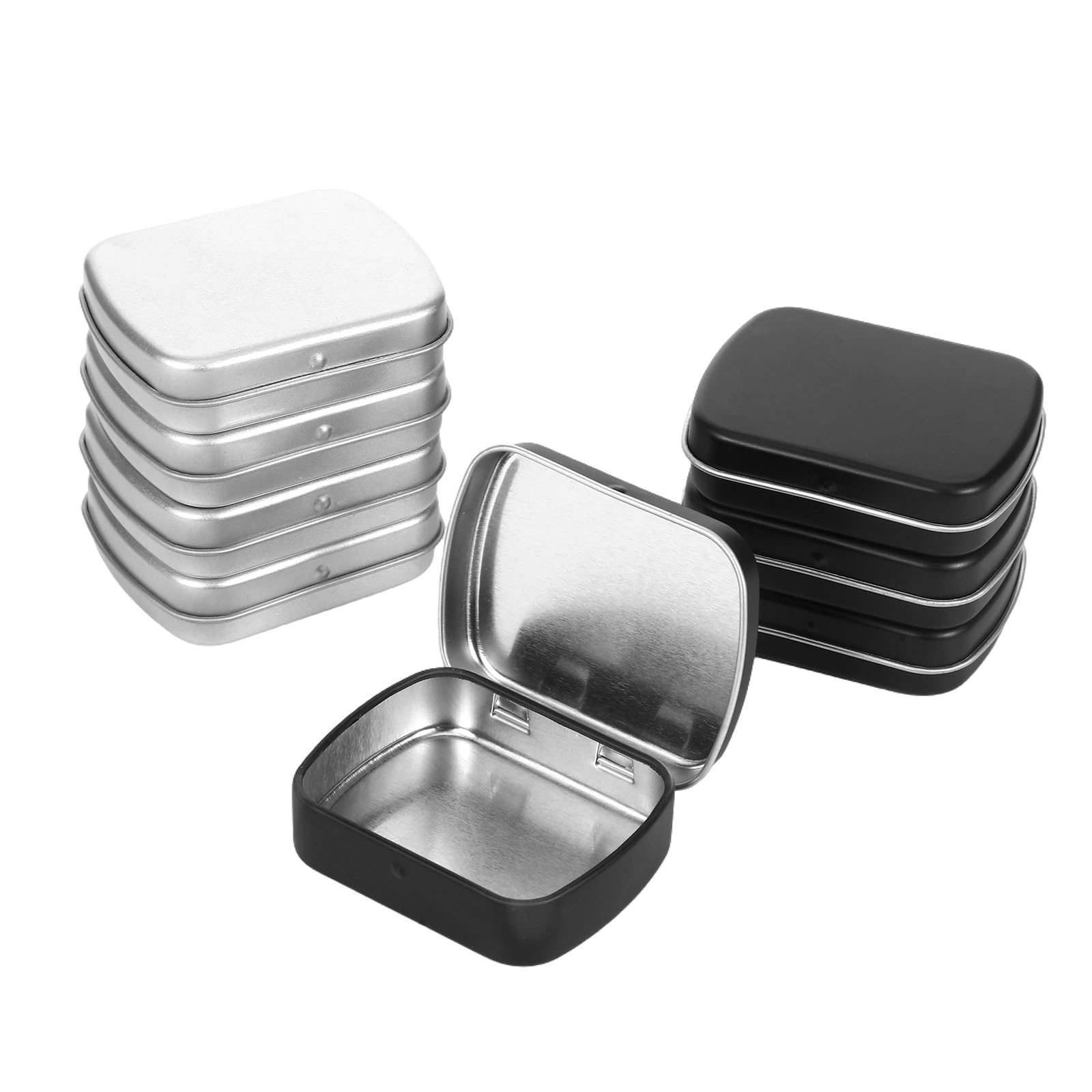 8 Stück Blechdose mit Deckel, Kleine Metalldose Box Dose Metalldosen mit Deckel Kleine Dosen Metallbox Blechdosen Schwarz Metal Tin Blechdose Klein Aufbewahrungsbox Deckel für Dosen (6 x 4,5 x 1,5cm)