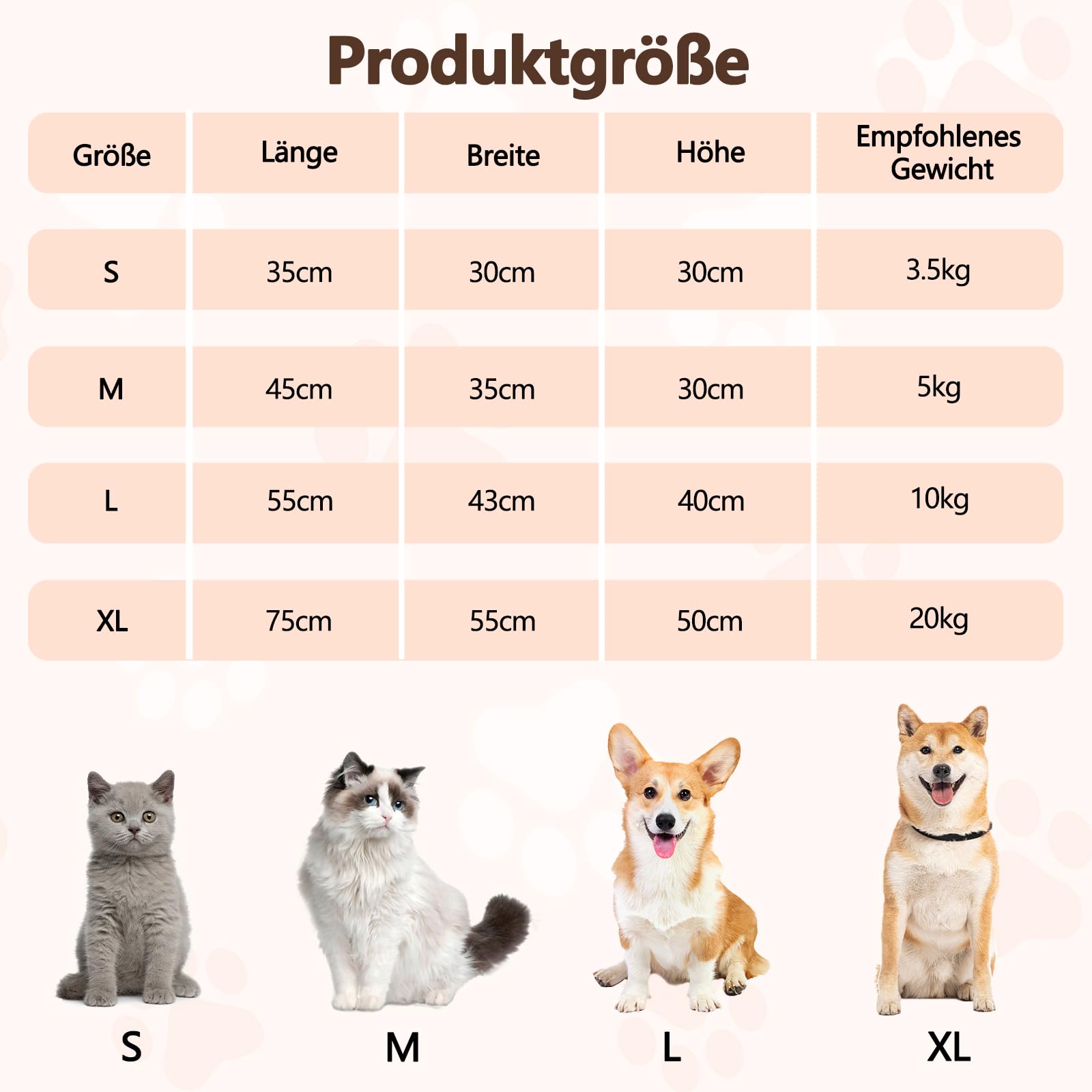 Galatée Katzenhaus, Süßes Hundebett, Faltbares Weiches Katzenhöhlenbett Mit Abnehmbarem Kissen, Haustiernest Mit Rutschfester Unterseite, Bequemes Hundezelt(M, Hellbraun)