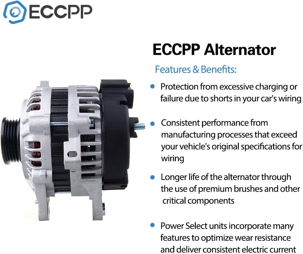 Alternators,ECCPP S4 90A 11011 for Hyundai Accent 1.6L Elantra Tiburon 2.0L 2003-2006 For Kia Rio 1.6L For Kia Spectra 2.0L 2006-2008 37300-22650