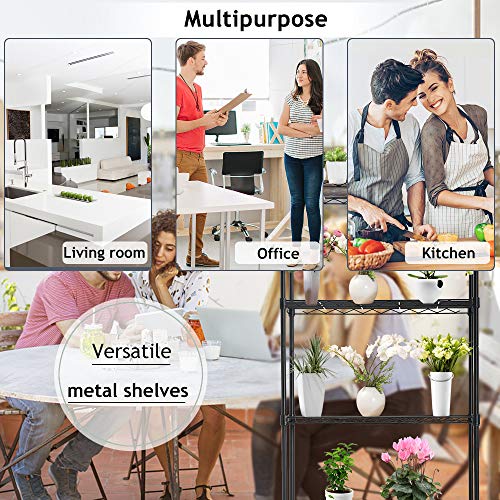 Wire Shelving Unit, Nsf 5-Tier Layer Shelf Utility Steel Commercial Grade Storage Shelves 24"L X 14"W X 60"H Heavy Duty Metal Shelves Organizer Rack With Leveling Feet For Kitchen Office Garage, Black #TOP6
