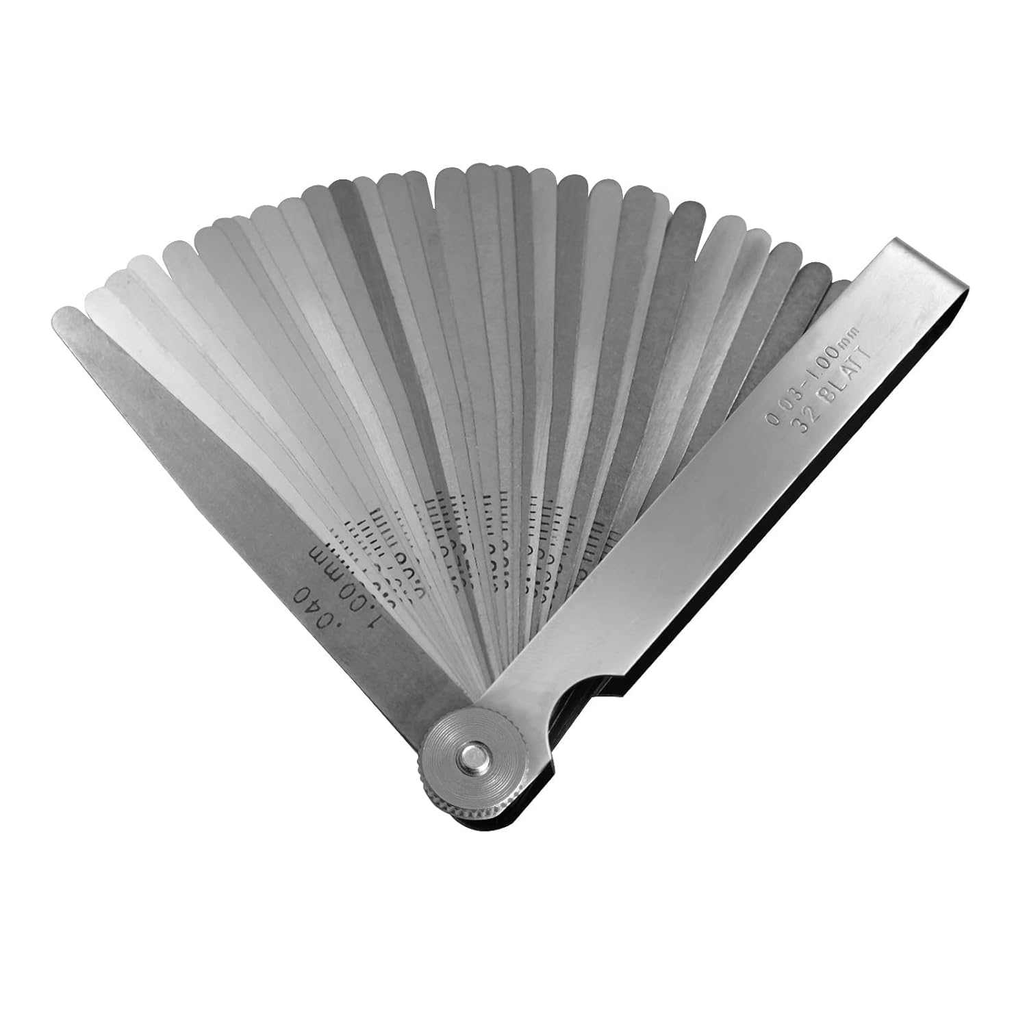 Feeler Gauge Set | Stainless Steel Thickness Gauges for Measuring Gap Width or Thickness (4" INCH LONG (0.05 TO 1.00MM, 20 BLADES)) 1