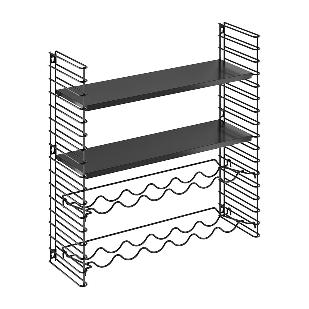Tomado Book/Wine Rack Combination Black