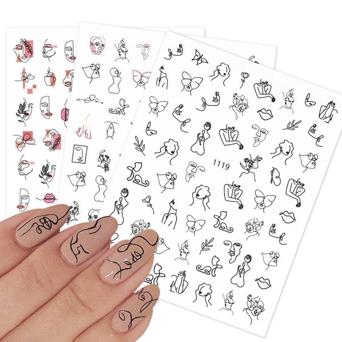 Graffiti Nail Art Stickers Decals Abstract Nail Stickers 3D