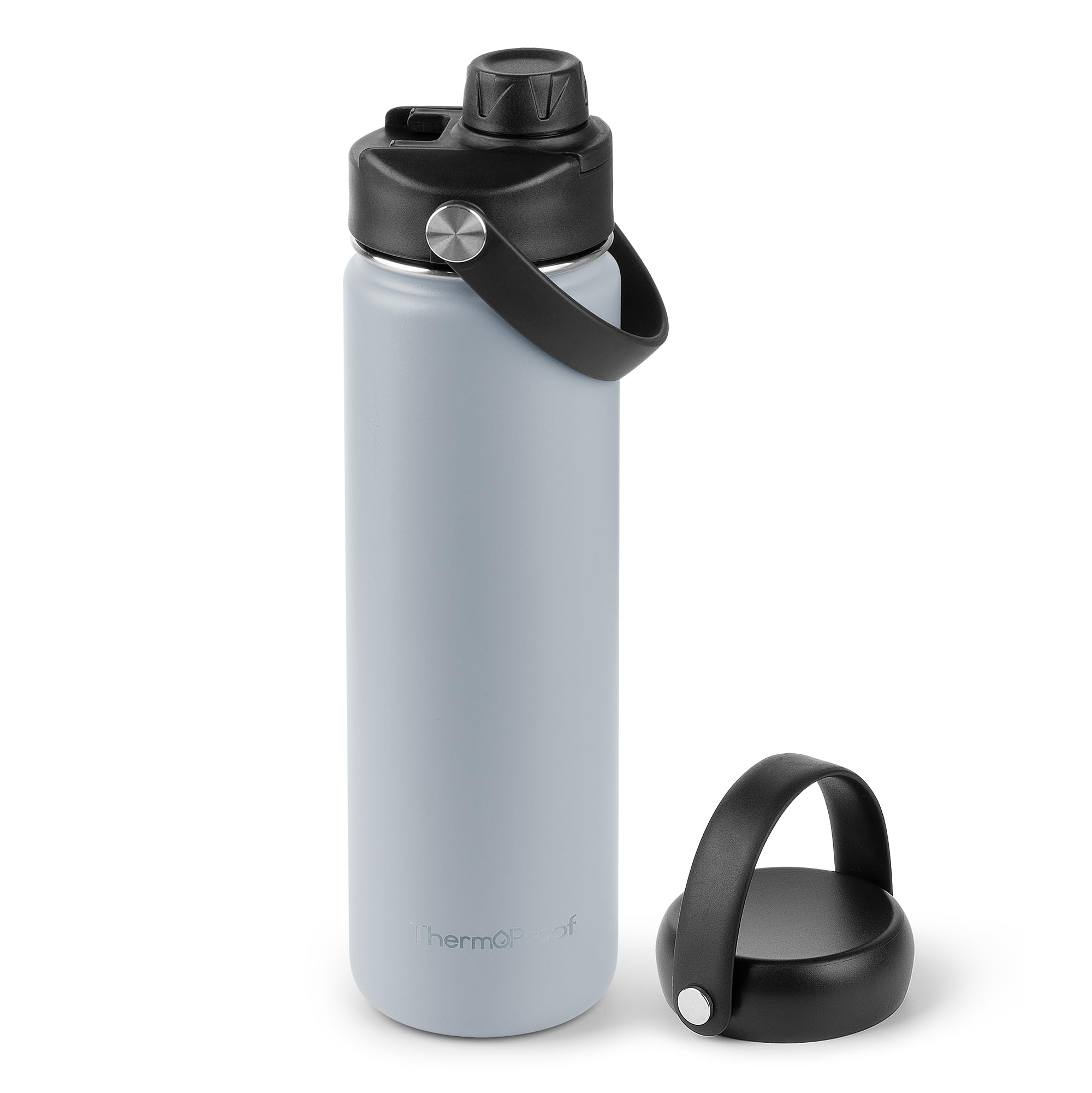 ThermoProof 22 oz Stainless Steel Water Bottle in Light Gray