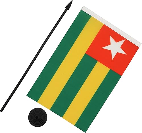 Miniatura 255 de Bandera de mesa Sierra Leona de 5 x 8 pulgadas, bandera de escritorio de Sierra Leona, 8.3 x 5.5 in, barra y base de plástico negro AZ FLAG