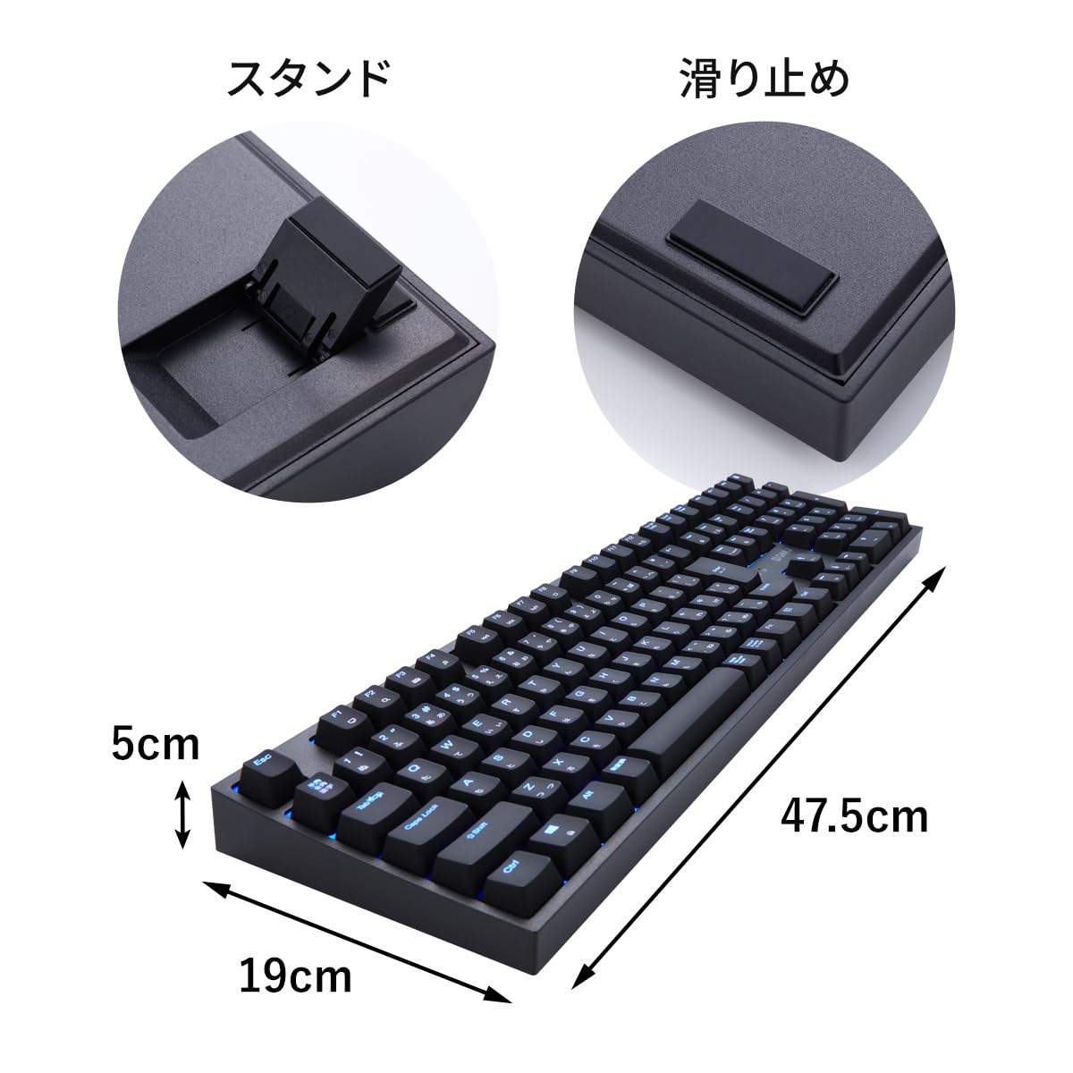 GM-Japan Gaming Keyboard, Blue Axis, Heavy Duty, Wired, Mechanical